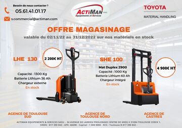TOYOTA MATERIAL HANDLING - OFFRE MAGASINAGE TOYOTA MATERIAL HANDLING - OFFRE MAGASINAGE