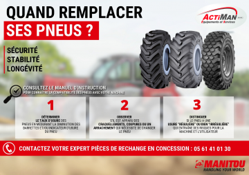 Quand remplacez vos pneus sur votre manitou ?
